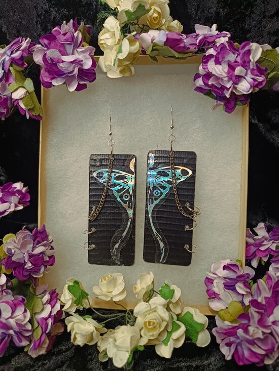 Unique Lunar Moth Earrings