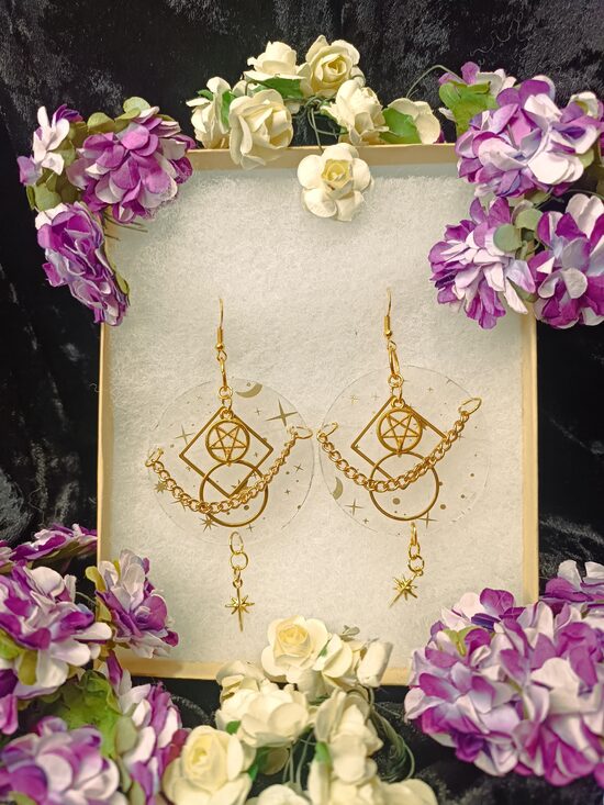 Unique celestial golden Earrings