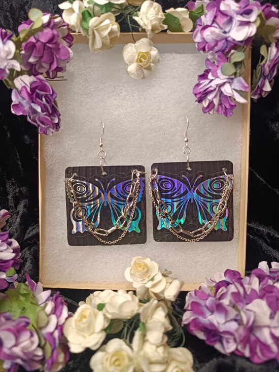 Unique square Butterfly Earrings