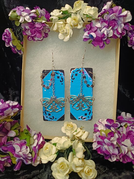 Unique holographic long Earrings