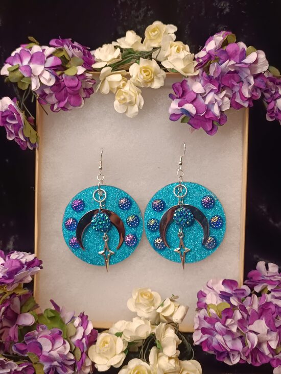 Unique Blie Moon Earrings