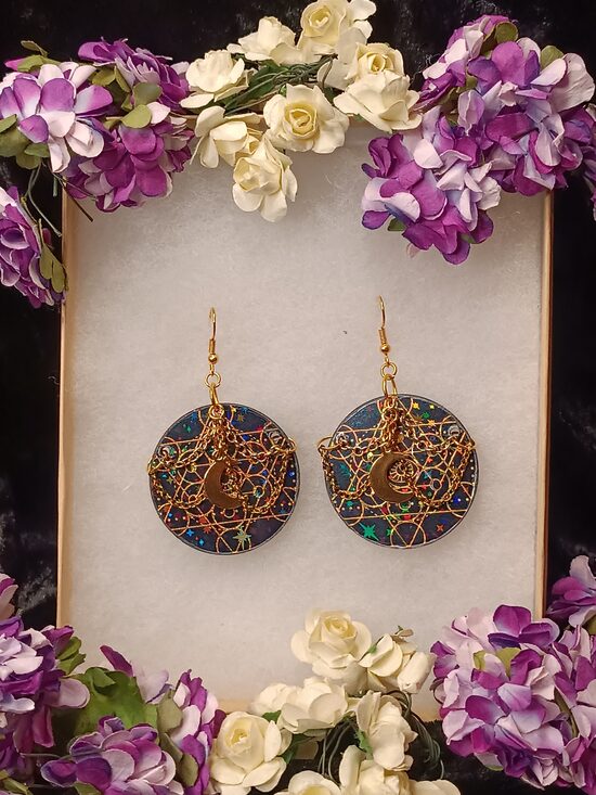 Unique black and gold Earrings