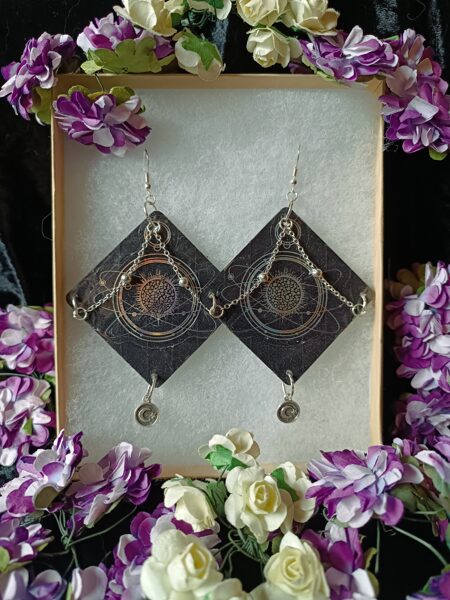 Unique black Supernova Earrings